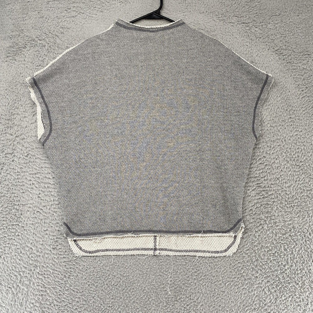 Pilcro Sweater Womens Small Gray Funnel Neck Dolman Boxy Exposed Seam Knit